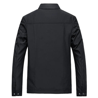 Dos du blouson homme noir, empiècement surpiqué aux épaules