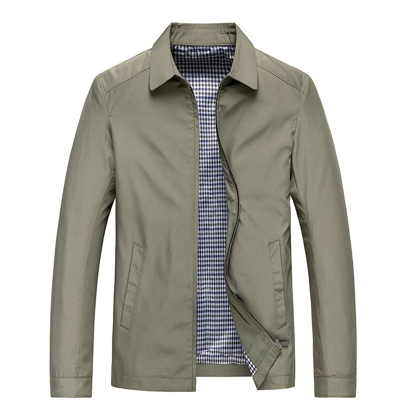 Blouson col chemise déperlant, kaki