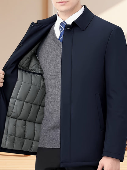 Blouson doublé à revers, bleu marine