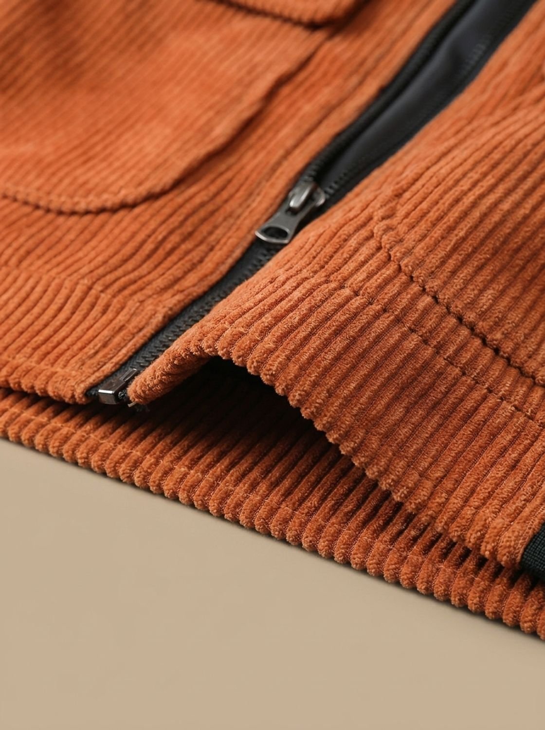 Blouson zippé en velours côtelé pour homme