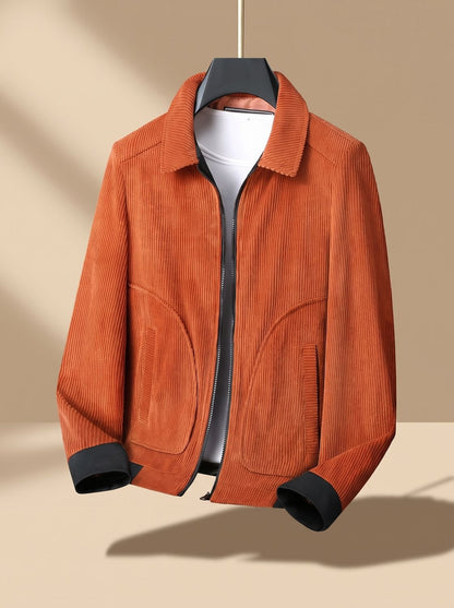 Blouson en velours côtelé, rouille