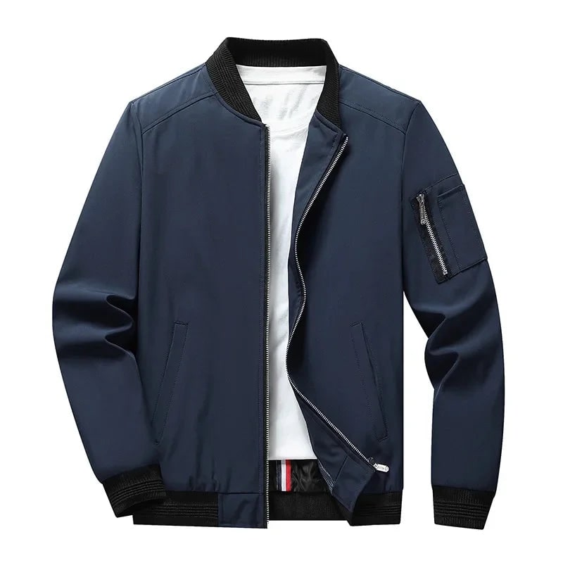 Blouson léger zippé, bleu foncé