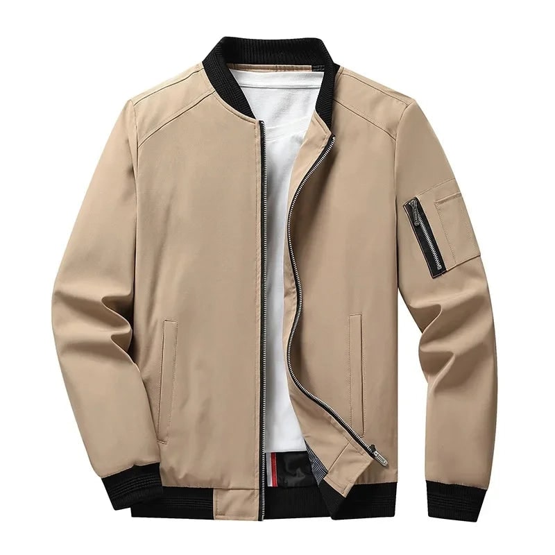Blouson léger zippé, beige