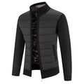Blouson matelassé manches tricot, coloris noir, vue de face