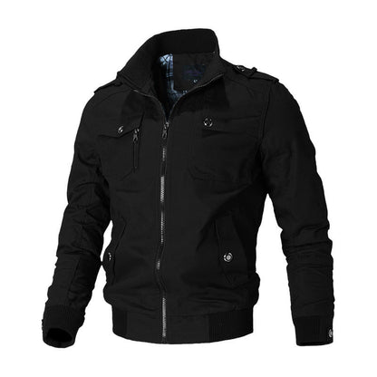Blouson militaire à côtes, noir