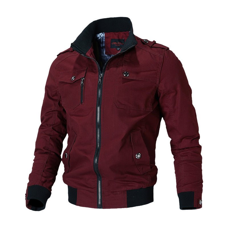 Blouson militaire à côtes, bordeaux