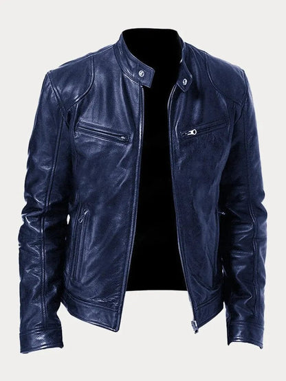 Blouson motard en similicuir pour homme, vue 10