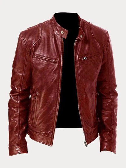 Blouson motard en similicuir pour homme, vue 12