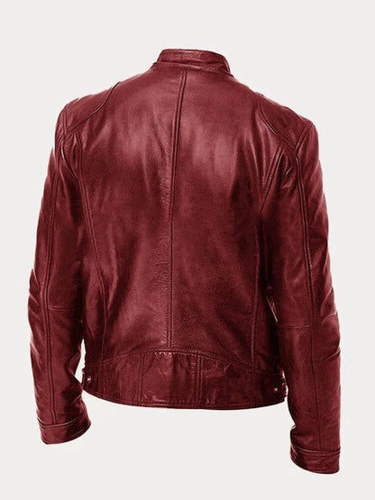 Blouson motard en similicuir pour homme, vue 13
