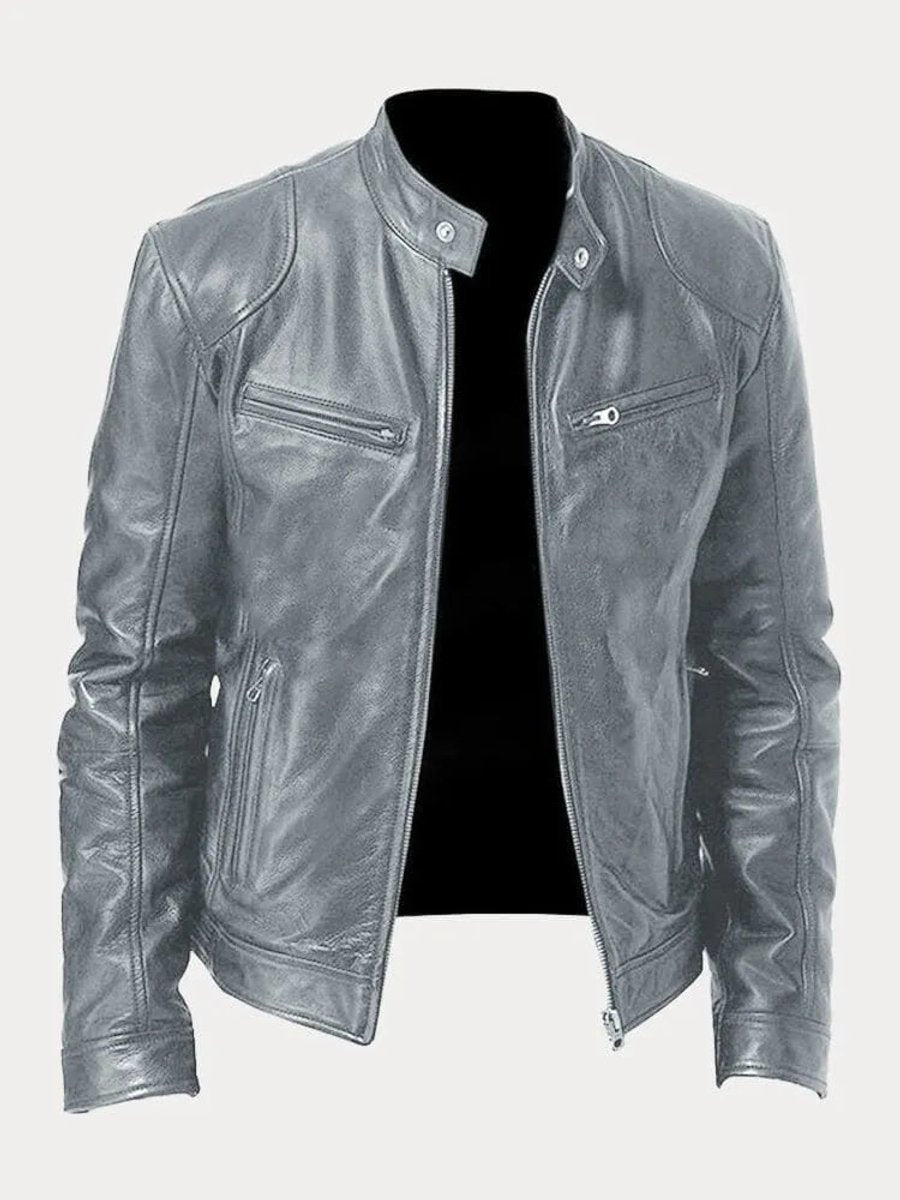 Blouson motard en similicuir pour homme, vue 14