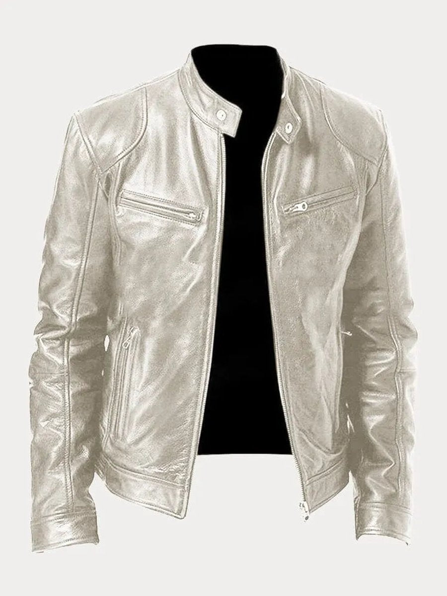 Blouson motard en similicuir pour homme, vue 16