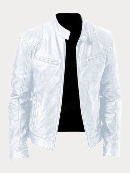 Blouson motard en similicuir pour homme, vue 17