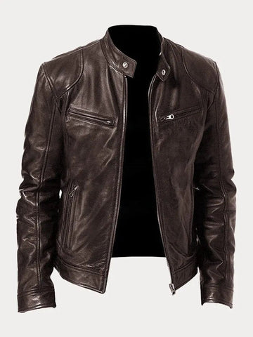 Blouson motard en similicuir