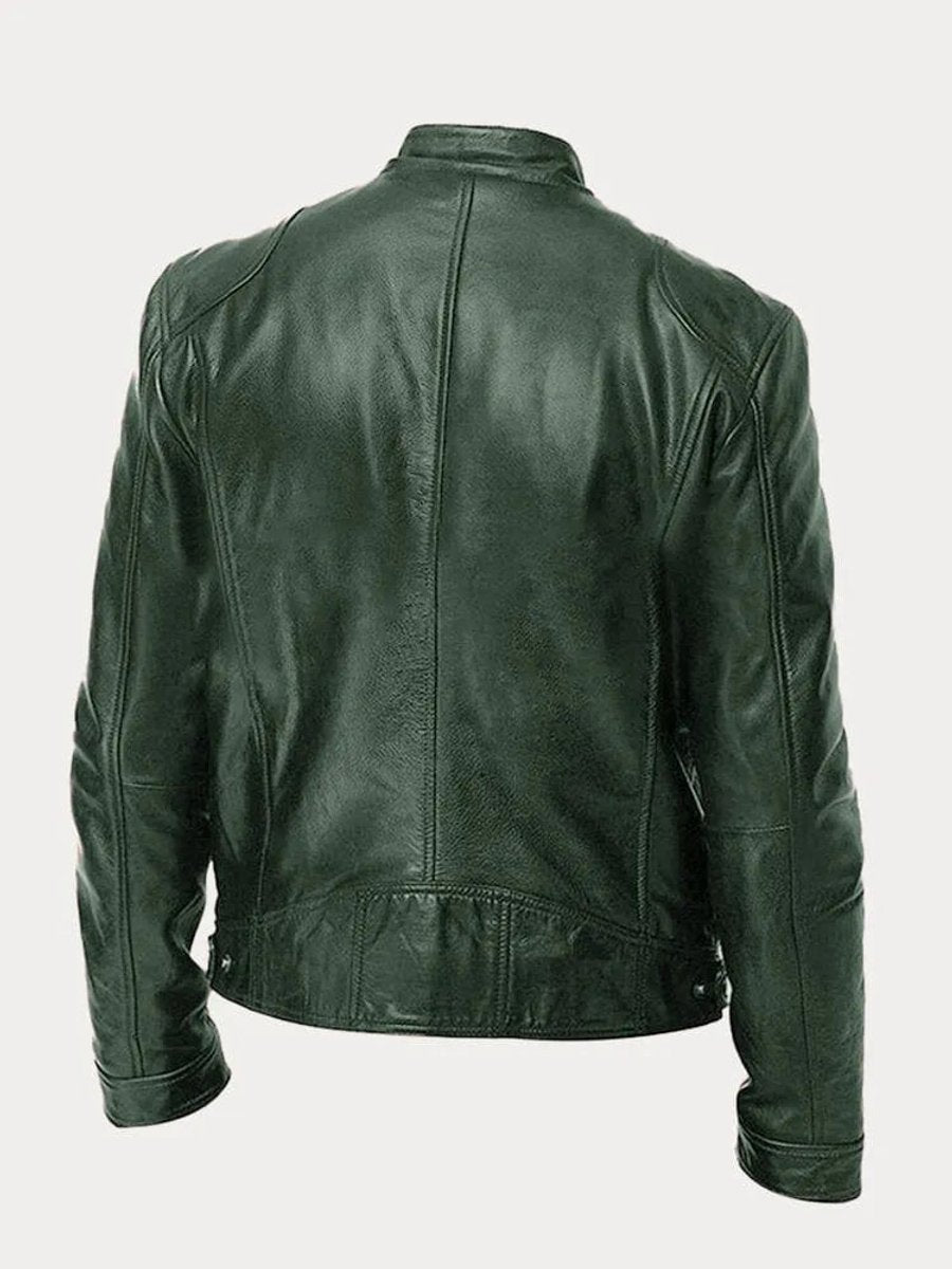 Blouson motard en similicuir pour homme, vue 9