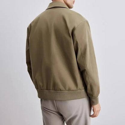 Blouson structuré col pointu, coloris kaki, vue de dos