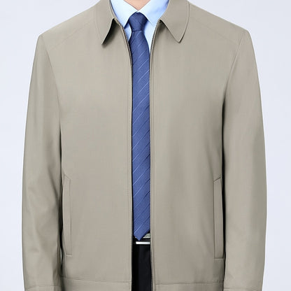 Blouson zippé col chemise, beige