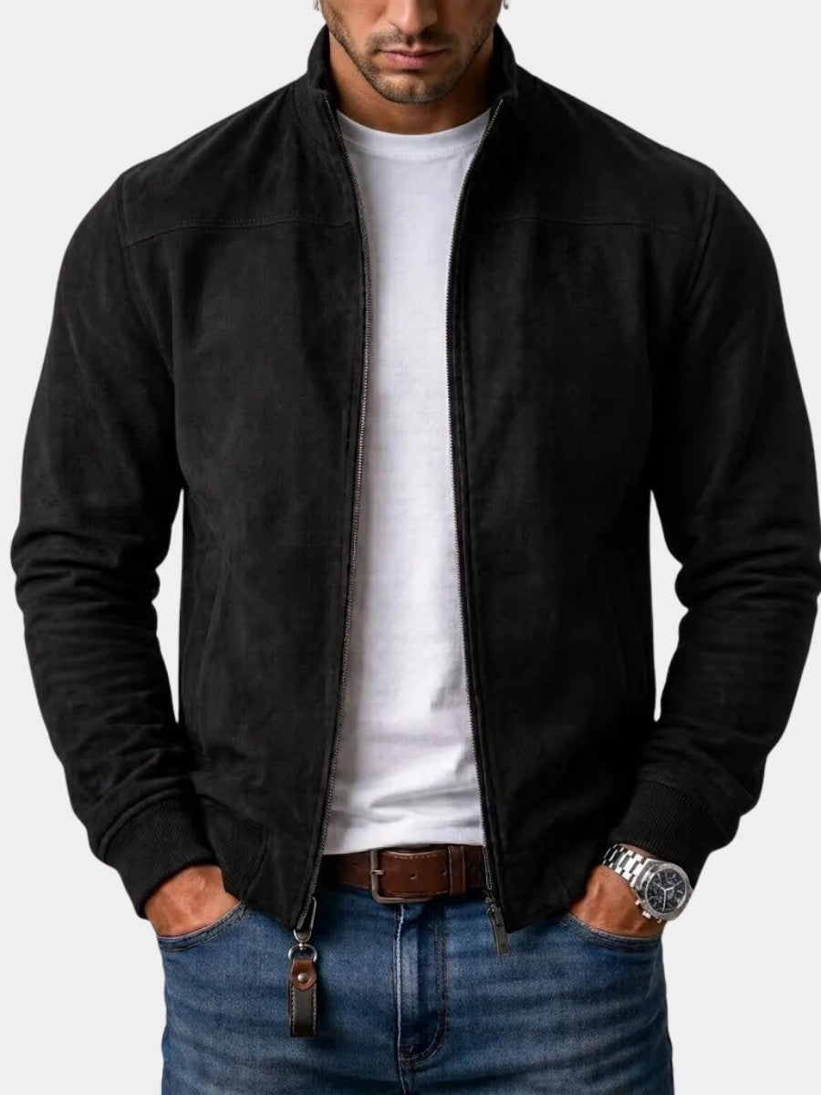 Blouson zippé effet daim, vue 1