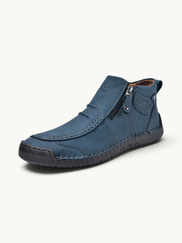 Bottines en cuir zippées