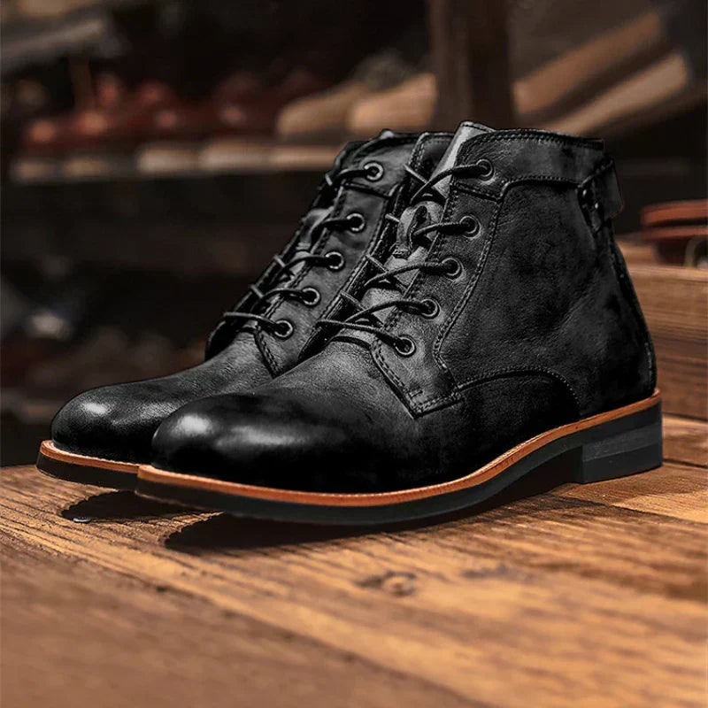Bottines à bout rond, noir