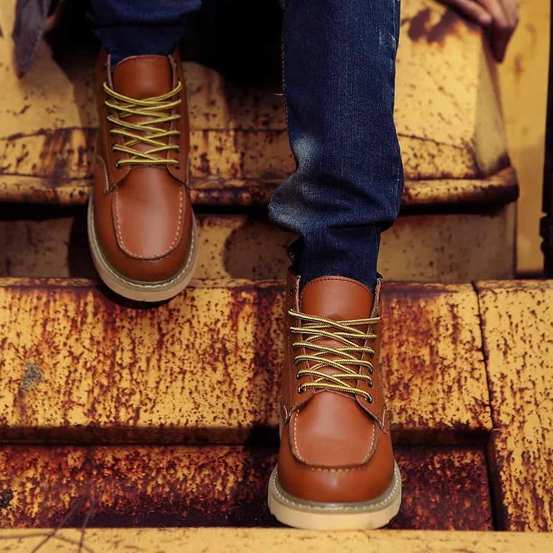 Bottines à bout mocassin, camel