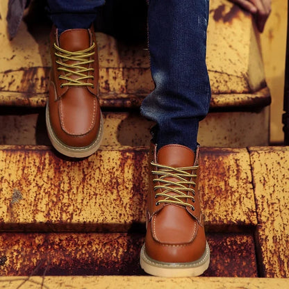 Bottines à bout mocassin, camel