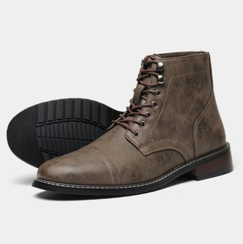 Bottines à bout rapporté, kaki