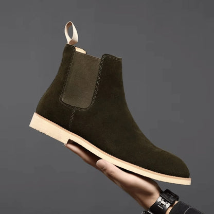 Bottines chelsea claires, vert olive