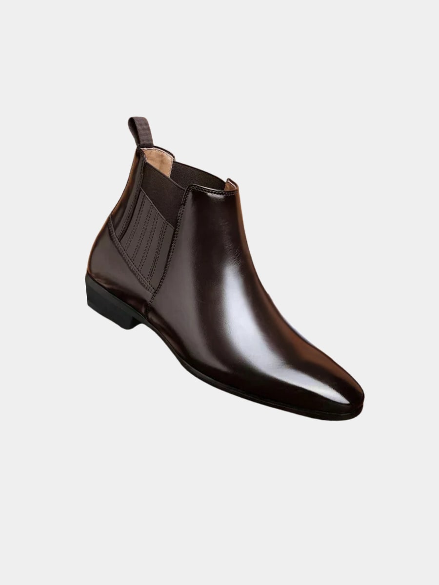 Bottines chelsea cuir lisse à tirettes, vue 1