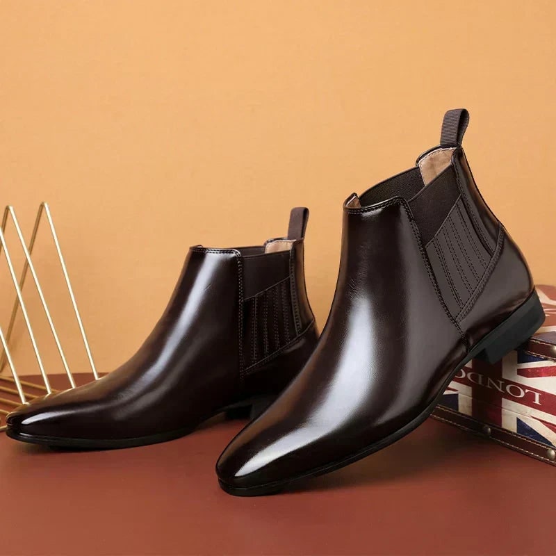 Bottines chelsea cuir lisse à tirettes, vue 9