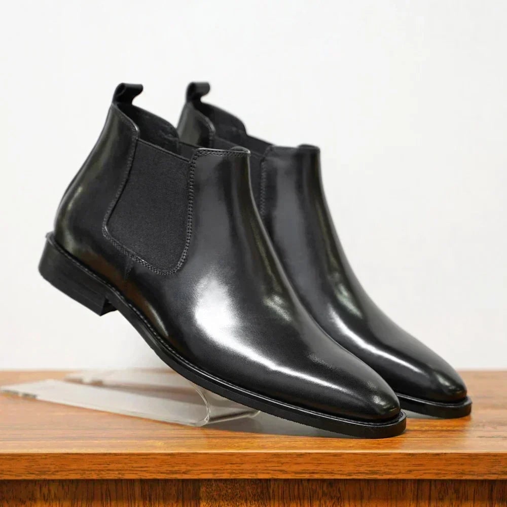 Bottines chelsea lustrées, noir