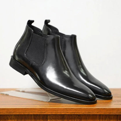 Bottines chelsea lustrées, noir