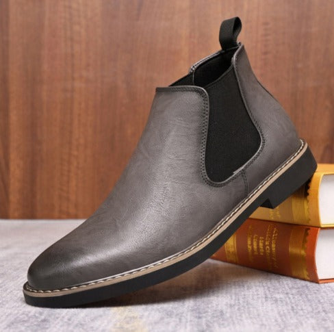 Bottines chelsea patinées, gris