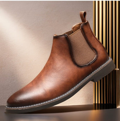 Bottines chelsea patinées, marron