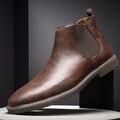 Bottines chelsea patinées, marron foncé