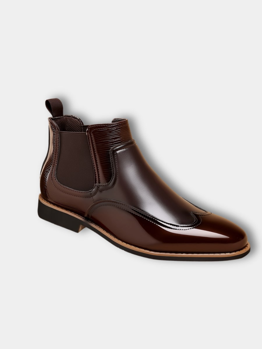 Bottines chelsea vernies, vue 1