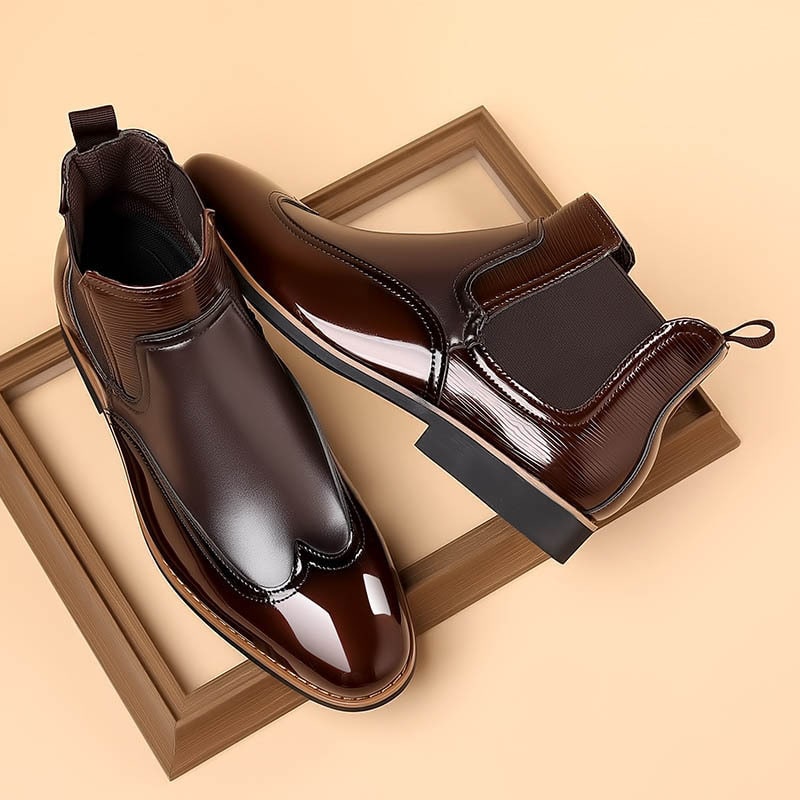 Bottines chelsea vernies, vue 3