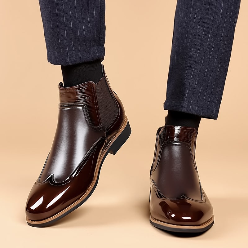 Bottines chelsea vernies, vue 5