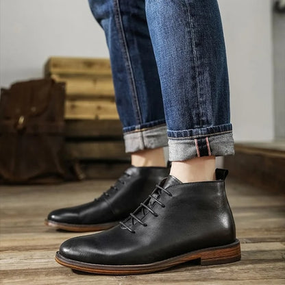 Bottines chukka patinées, noir