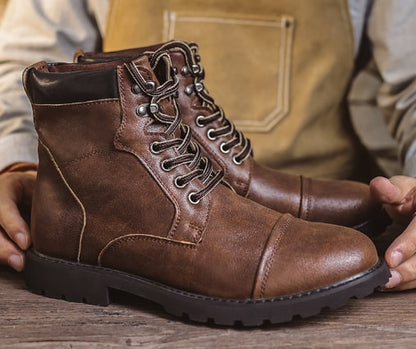 Bottines de travail cuir, marron