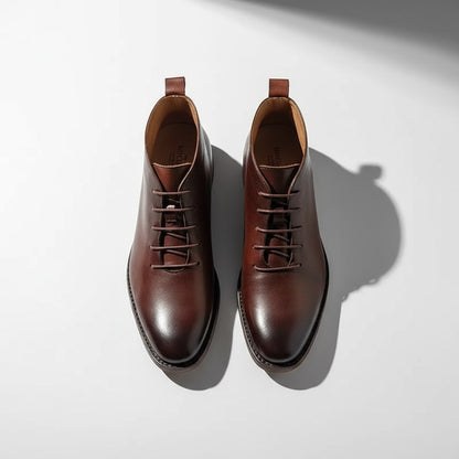 Bottines derby à lacets, marron