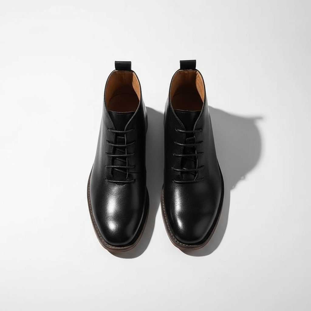 Bottines derby à lacets, noir