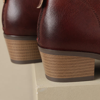 Bottines encolure en V, talon