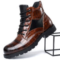 Bottines façon croco, marron