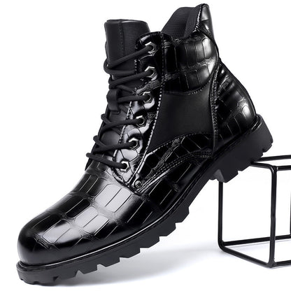 Bottines façon croco, noir