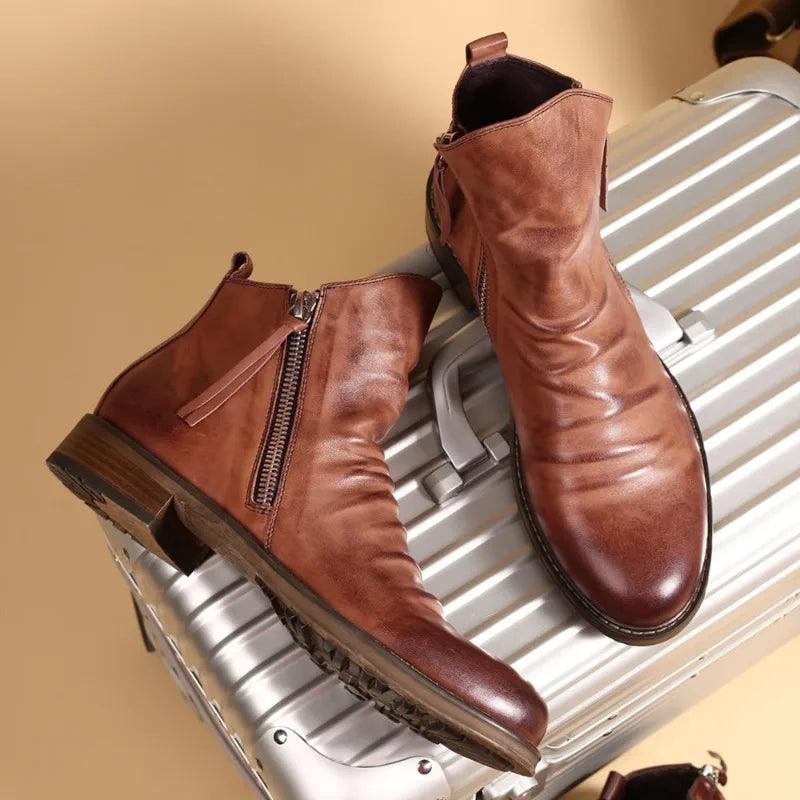 Bottines froncées zippées, vue 4