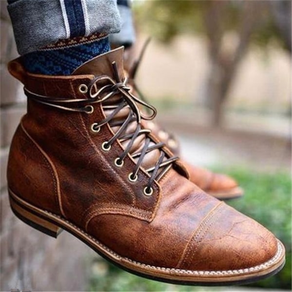 Bottines lacées patinées, vue 6