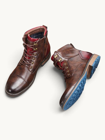 Bottines à lacets et zip