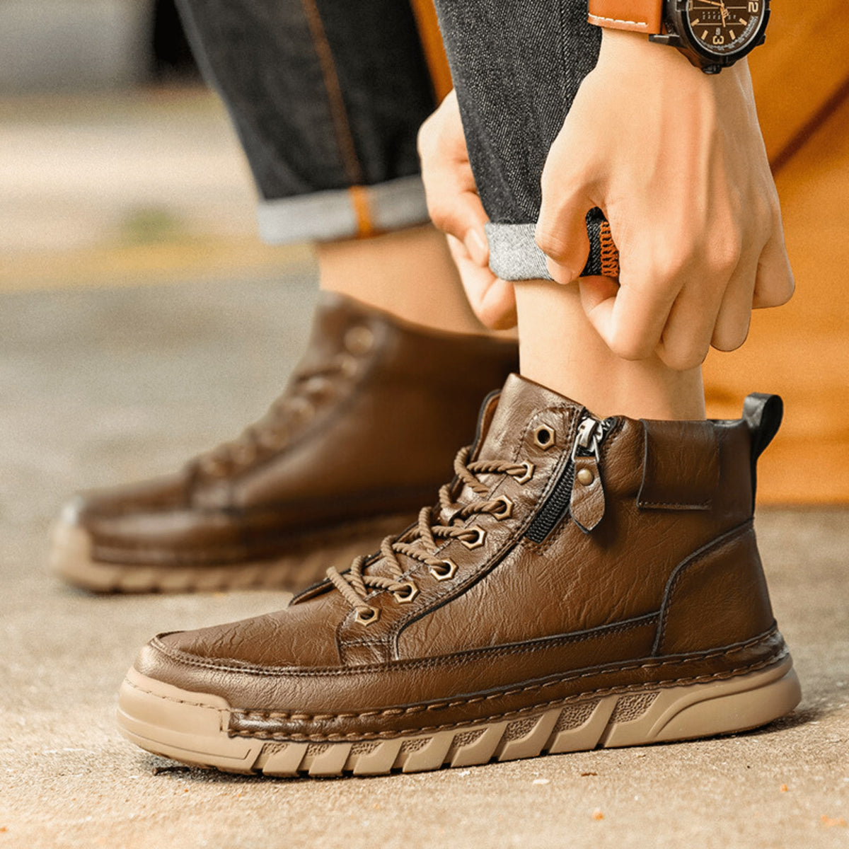 Bottines montantes en cuir, vue 9