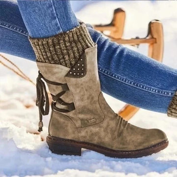 Bottines à revers tricoté