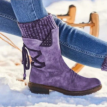 Bottines à revers tricoté